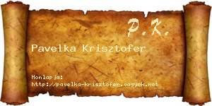 Pavelka Krisztofer névjegykártya