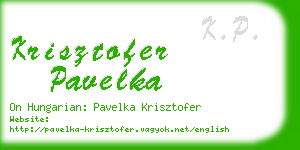 krisztofer pavelka business card